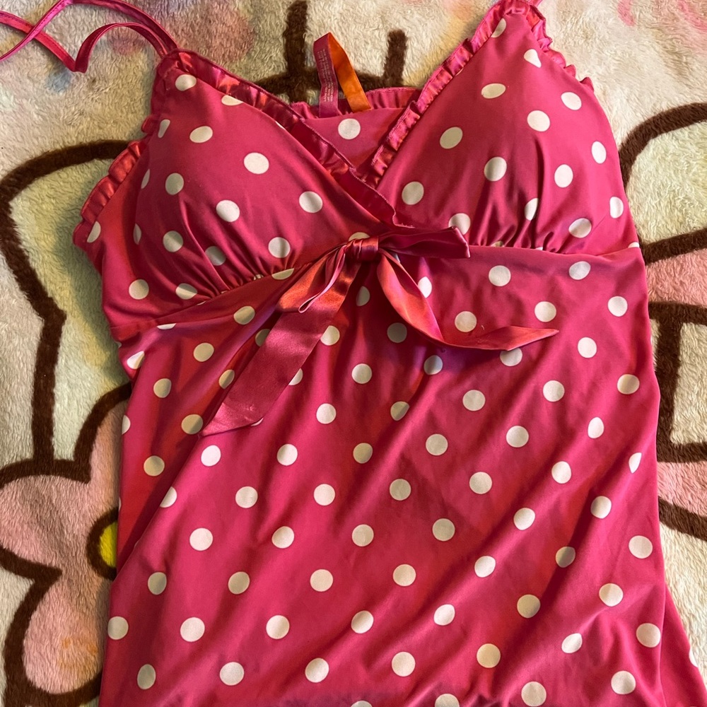 🎀🌙 pink polka dot babydoll cami 🎀🌙